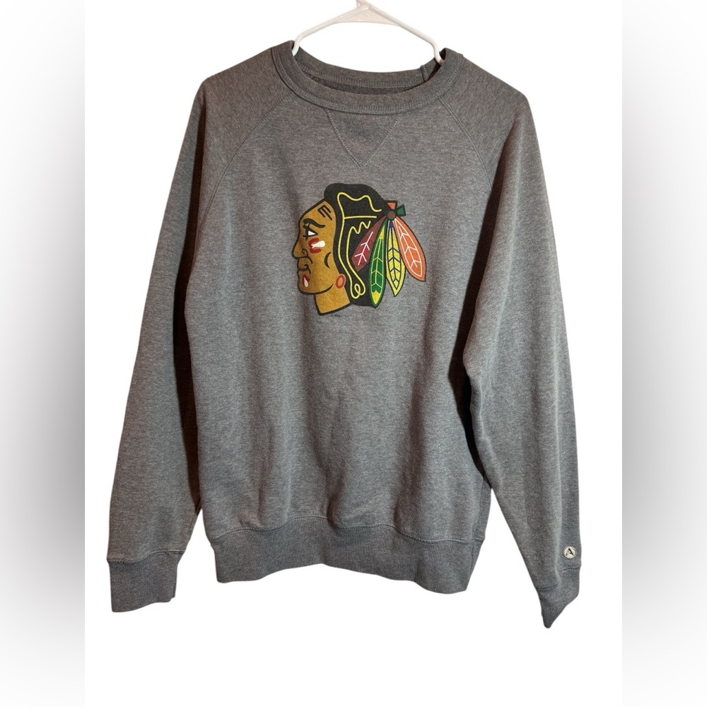 Chicago Blackhawks Hockey Sweatshirt Womens Medium Med Gray Alta Gracia Pullover